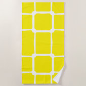 Gelbe Formen Quadrate fett asymmetrisch Strandtuch (Vorderseite)