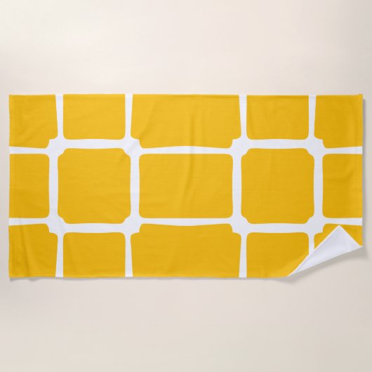 Gelbe Formen Quadrate fett asymmetrisch Strandtuch (Vorderseite)