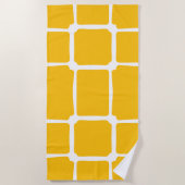 Gelbe Formen Quadrate fett asymmetrisch Strandtuch (Vorderseite)