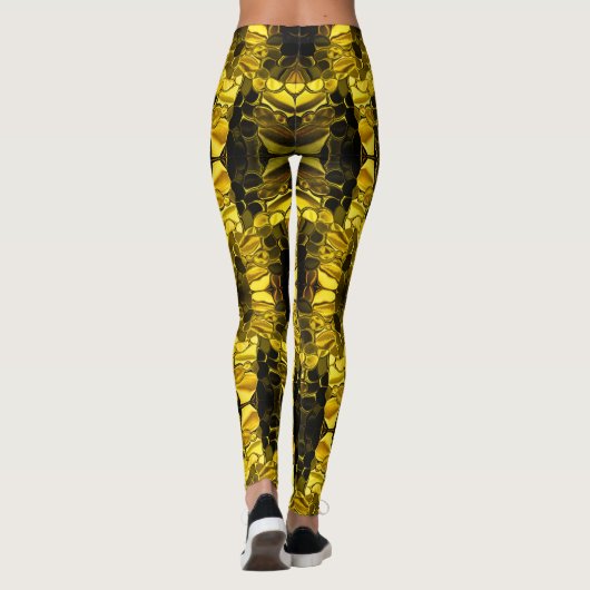 Gelbe Formen und dunkle Tiefe. Leggings (Rückseite)