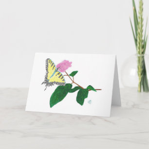Gelbe Frack Schmetterling-Pointillismus-Karten Karte