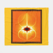 Gelbe Fraktale mit orangem Hintergrund Fleecedecke (Vorderseite (Horizontal))