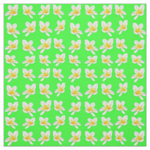 Gelbe Frangipani auf Grün, Stoff