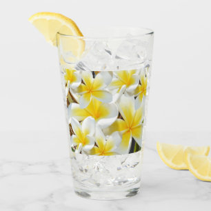 Gelbe Frangipani Bouquet, Trinkglas Glas