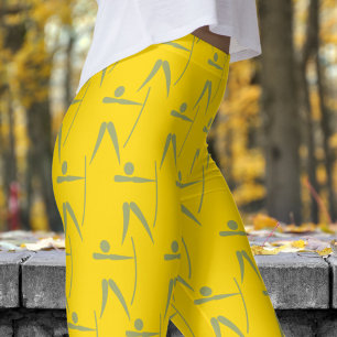 Gelbe Frauen Bogenmuster Leggings