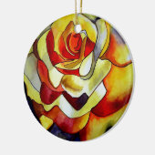 Gelbe Freesia Aquarellfarbe Original Blume Keramik Ornament (Links)