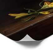 Gelbe Freesia Blume Art Print Poster (Ecke)