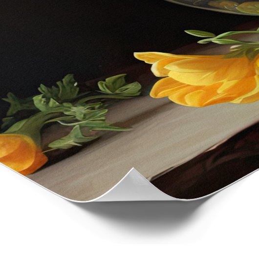 Gelbe Freesia Blume Art Print Poster (Ecke)
