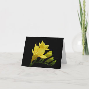 Gelbe Freesia-Blüten-u. Knospen-Anmerkungs-Karte Karte