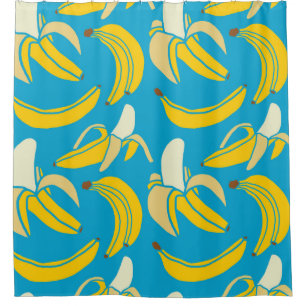 Gelbe frische Frucht tropische Banane nahtlose Pat Duschvorhang