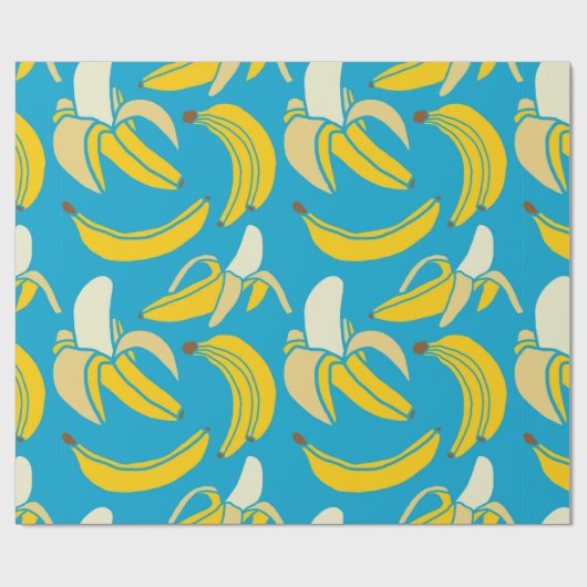 Gelbe frische Frucht tropische Banane nahtlose Pat Geschenkpapier (Flach)