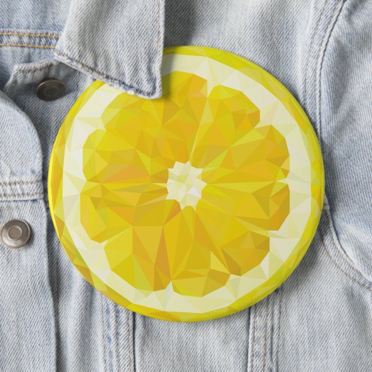 Gelbe, frische saure Zitronenscheibe, modern Button (Beispiel)