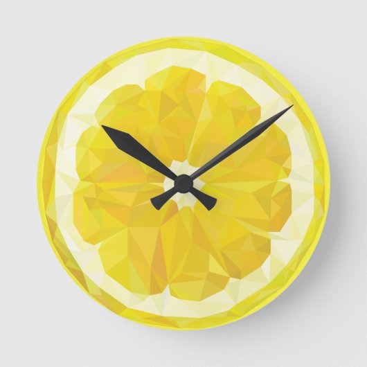 Gelbe, frische saure Zitronenscheibe, modern Runde Wanduhr (Vorderseite)