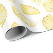 Gelbe Frucht Ananas Geburtstag Geschenkpapier (Rolleneckpunkt)