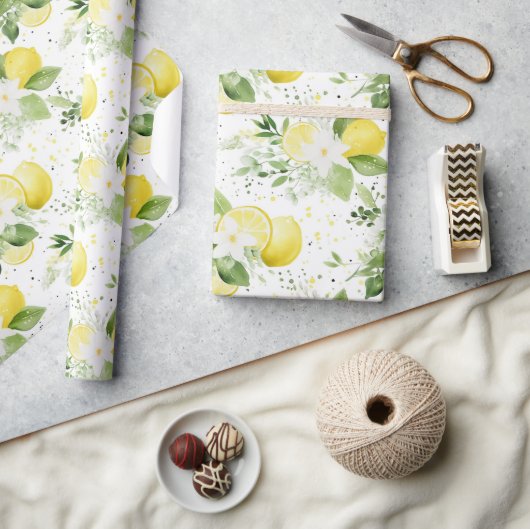 Gelbe Frucht Zitronen Geschenkpapier (Kunsthandwerk)