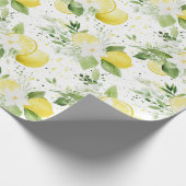 Gelbe Frucht Zitronen Geschenkpapier (Ecke)