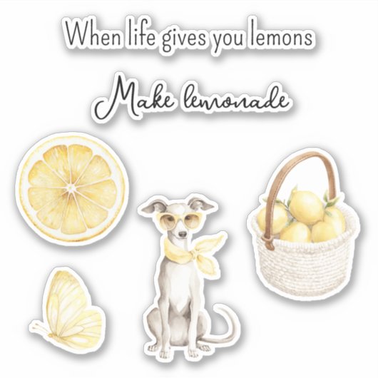 Gelbe Frucht Zitronen Machen Limonade Aufkleber (Vorderseite)