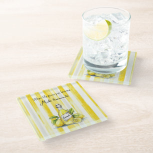 Gelbe Frucht Zitronen Machen Limonade Glasuntersetzer