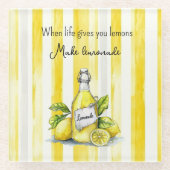 Gelbe Frucht Zitronen Machen Limonade Glasuntersetzer (Vorderseite)