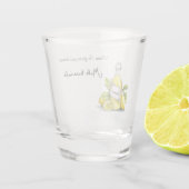 Gelbe Frucht Zitronen Machen Limonade Schnapsglas (Rückseite)