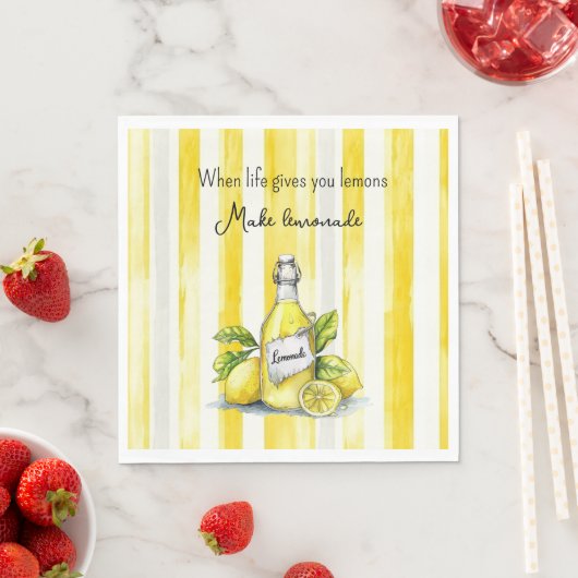 Gelbe Frucht Zitronen Machen Limonade Serviette (Beispiel)