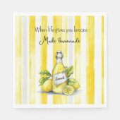 Gelbe Frucht Zitronen Machen Limonade Serviette (Vorderseite)