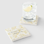 Gelbe Frucht Zitronen Machen Limonade Steinuntersetzer (Seitenansicht)