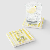 Gelbe Frucht Zitronen Machen Limonade Steinuntersetzer (Seitenansicht)