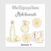 Gelbe Frucht Zitronen Machen Limonade (Version 2) Aufkleber (Blatt)