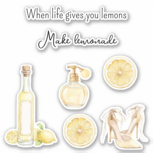 Gelbe Frucht Zitronen Machen Limonade (Version 2) Aufkleber (Vorderseite)