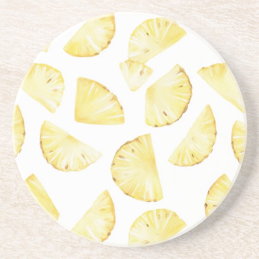 Gelbe Früchte Ananas Getränkeuntersetzer (Vorne)