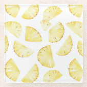 Gelbe Früchte Ananas Glasuntersetzer (Vorderseite)