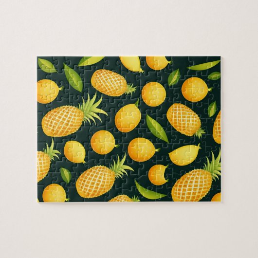 Gelbe Früchte und Ananas Puzzle (Horizontal)
