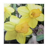 Gelbe Frühlings-Narzissen Fliese (Vorderseite)