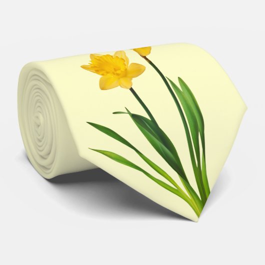 Gelbe Frühlings-Narzissen - Narzissen-Schablone Krawatte (Gerollt)