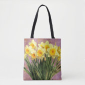 Gelbe Frühlings-Narzissen-rustikaler Lavendel Tasche (Vorderseite)