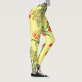 Gelbe Frühlingsblumen Blumenmuster Leggings (Rechts)