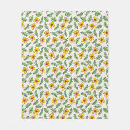 Gelbe Frühlingsblumen Country Pattern Blanket Fleecedecke