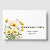 Gelbe Frühlingsblumen Hochzeit Gästebuch (Vorderseite)