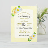 Gelbe Frühlingsblumen Hochzeitseinladungen Einladung (Stehend Vorderseite)