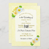 Gelbe Frühlingsblumen Hochzeitseinladungen Einladung (Vorne/Hinten)