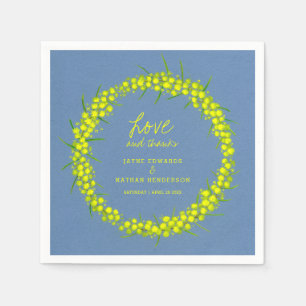 Gelbe Frühlingsblumen Hochzeitsnapkins Serviette