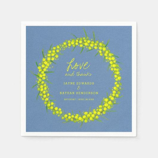 Gelbe Frühlingsblumen Hochzeitsnapkins Serviette (Vorderseite)