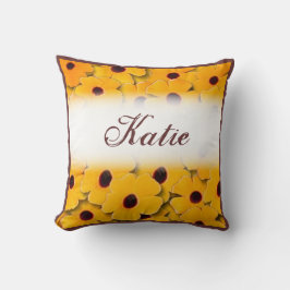 Gelbe Frühlingsblumen, individualisierbares Kissen