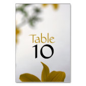 Gelbe Frühlingsblumen mit Zahl zum Anpassen von 2 Tischnummer (Rückseite)