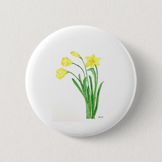 Gelbe Frühlingsblütenfarbe Narzissen Blume Button (Vorderseite)