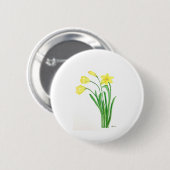 Gelbe Frühlingsblütenfarbe Narzissen Blume Button (Vorne & Hinten)