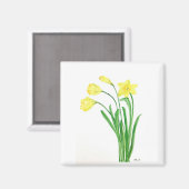 Gelbe Frühlingsblütenfarbe Narzissen Blume Magnet (Vorderseite/Rückseite)