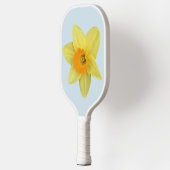 Gelbe Frühlingsdaffodien auf blass blau Pickleball Schläger (Links)