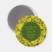 Gelbe Frühlingsdaffodil - Hochzeit retten das Datu Magnet (Vorderseite/Rückseite)